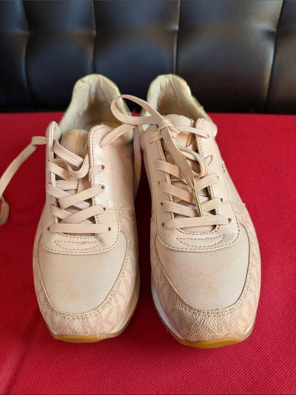Michael Kors Women's Blush Beige Lace-Up Sneakers